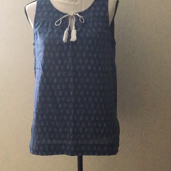 GAP Tops - MEDIUM Gap Blue/Off White Top